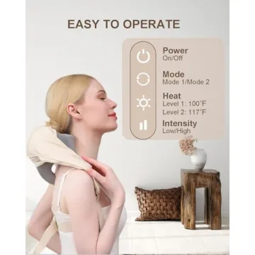 Neck Massager with Heat, Shiatsu 4D Deep Tissue Kneading Massage
