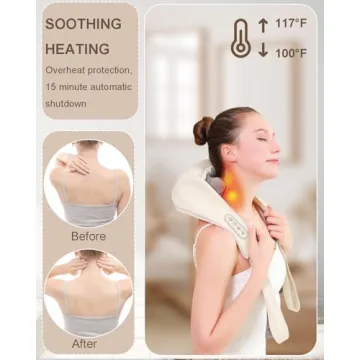 Neck Massager with Heat, Shiatsu 4D Deep Tissue Kneading Massage