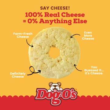 Marcoot Dog-O’s Cheesy Chompers, All Natural, Made in The USA, Grain Free, Real Cheese Treats for Small Dogs (Pack of 3 Crunchy Treats)