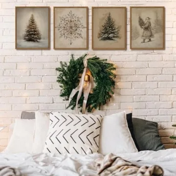 KISSFOX Vintage Christmas Tree Wall Art Ideal Holiday Gift