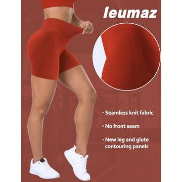 Ieumaz Amplify Women's 5" Seamless Scrunch Shorts - High Waisted Gym & Yoga Shorts