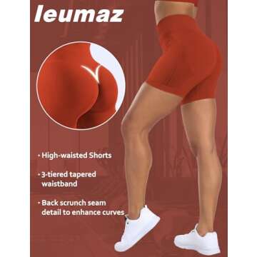Ieumaz Amplify Women's Seamless Scrunch Shorts for Gym