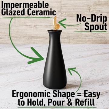 Elegant Ceramic Olive Oil Dispenser with Gold Spout