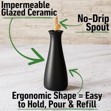 Elegant Ceramic Olive Oil Dispenser with Gold Spout