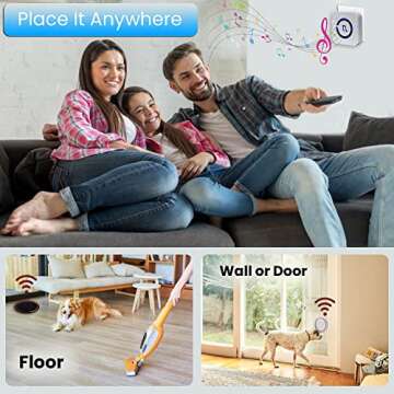 TRIBEPETSUSA Wireless Dog Doorbell - Doggie Ring Doorbell Potty Training - Dog Buttons for Communication 55 Ring Tones, 5 Volume Levels, 500ft Transmission Range Nose Paw Press Activated (Pink2)