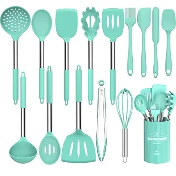 Umite Chef 15-Piece Silicone Cooking Utensil Set - Non-Stick, Durable Kitchen Cookware with Stainles...