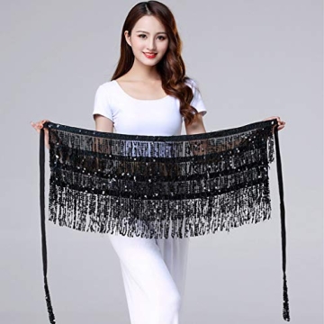 Sparkly Sequin Tassel Skirt for Women's Rave Costumes