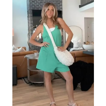 Seetaa Women’s Summer Sleeveless Rompers with Pockets