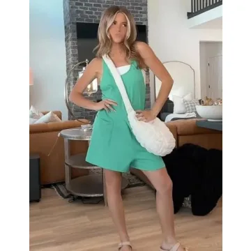 Seetaa Women’s Summer Sleeveless Rompers with Pockets