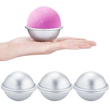 Caydo 3 Sets of Metal DIY Bath Bomb Mold 2.37 Inch for Crafting Your Own Fizzles