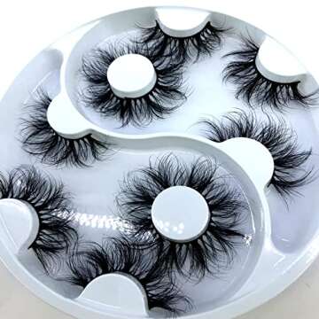 HBZGTLAD 2021 New 25mm 3D Faux Mink Hair Cross False Eyelashes 5 Pairs Long Eye Lashes Handmade Thick Makeup Beauty Extension Tools (WX-28)