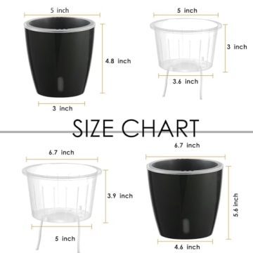 KvyusFlourish 5-Inch Self-Watering Pots for Indoor Plants
