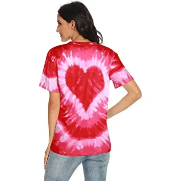 Chic Valentine's Tie-Dye Heart Tee for Women