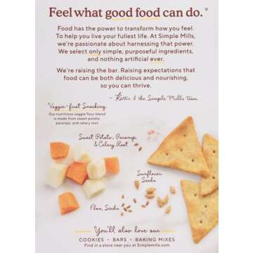 Simple Mills Veggie Pita Crackers, Himalayan Salt - Gluten Free, Vegan, Healthy Snacks, Paleo Friendly, 4.25 Ounce (Pack of 1)