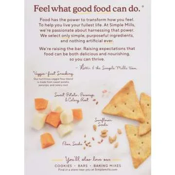 Simple Mills Veggie Pita Crackers, Himalayan Salt - Gluten Free, Vegan, Healthy Snacks, Paleo Friendly, 4.25 Ounce (Pack of 1)