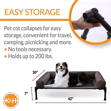 K&H Original Bolster Pet Cot - Large Outdoor Dog Bed