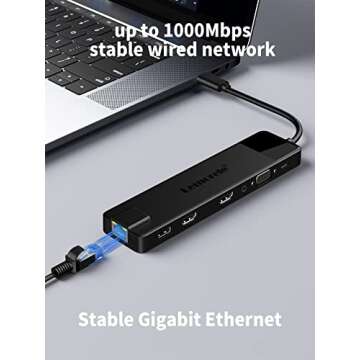 Lemorele 13 in 1 USB C Docking Station Triple Monitor, Multiport Hub Adapter w/Dual HDMI 4K, 1000M RJ45, VGA, 4 USB 3.0/2.0, USB C 3.0, 100W PD, SD/TF, 3.5MM Audio for Type C Laptops