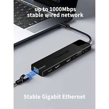 Lemorele 13 in 1 USB C Docking Station Triple Monitor, Multiport Hub Adapter w/Dual HDMI 4K, 1000M RJ45, VGA, 4 USB 3.0/2.0, USB C 3.0, 100W PD, SD/TF, 3.5MM Audio for Type C Laptops