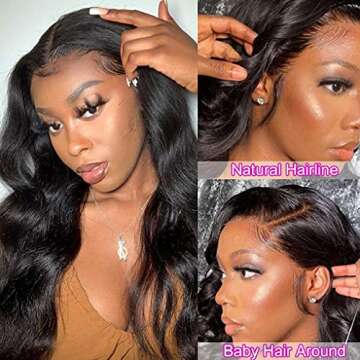 Zomgurd Wear and Go Glueless Wigs Body Wave Lace Front Wigs 20 Inch