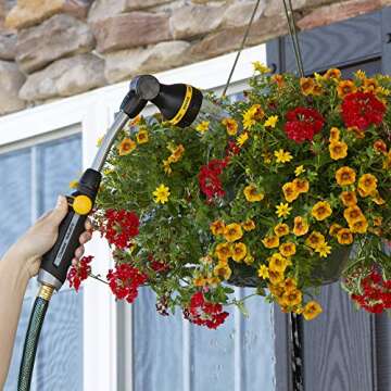 Melnor 65089-AMZ RelaxGrip 16" Watering Wand with QuickConnect Product Adapter Set, Short, 8-Pattern Pivoting