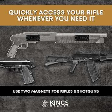 KINGS MAGNET Gun Holder | Rubber Coated Concealment Mount