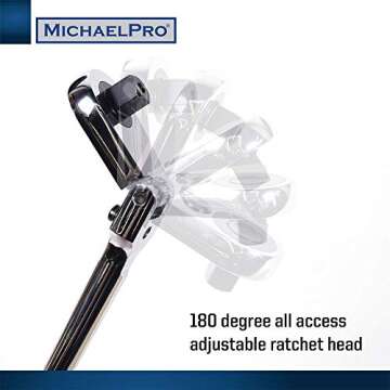 MichaelPro MP001001 3/8 inch Drive Socket Wrench Set, 20-piece, 12-Point Socket in SAE & Metric Size...