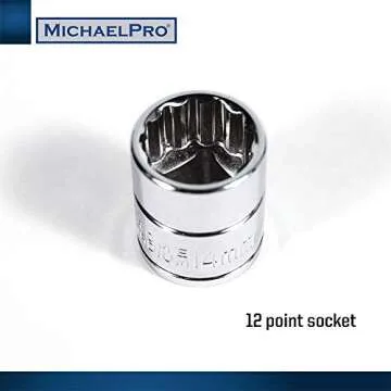 MichaelPro MP001001 3/8 inch Drive Socket Wrench Set, 20-piece, 12-Point Socket in SAE & Metric Size-With Reversible and Flexible Low Profile Ratchet Wrench Handle, Extension Bar and EVA Tray , Red