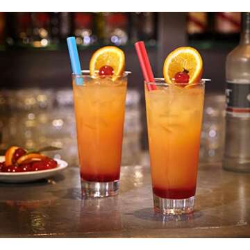 ALINK Jumbo Smoothie Straws, 100 Pack of Colorful Straws