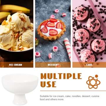 Yardwe Ceramic 5 Inch Footed Fruit Bowl - Decorative & Versatile