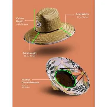 Stylish Straw Lifeguard Hat with UPF 50+ Sun Protection