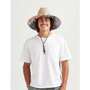 Stylish Straw Lifeguard Hat with UPF 50+ Sun Protection