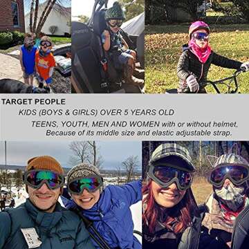 LJDJ Motorcycle Goggles Set of 5 for Men Women Kids