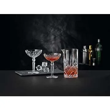 Nachtmann Noblesse Collection Cocktail Coupe Glasses, set of 2, Clear Crystal Glass with Stem, Perfect for Drinking Champagne, Sweet Wine, Martini, and Cosmopolitan, dishwasher safe