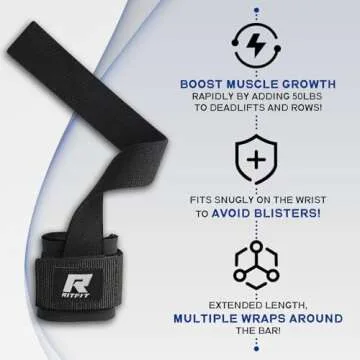 RitFit Wrist Wraps - Ergonomic Wrist Straps for Weightlifting and Strength Training