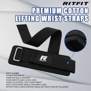 RitFit Wrist Wraps for Weightlifting Support and Protection