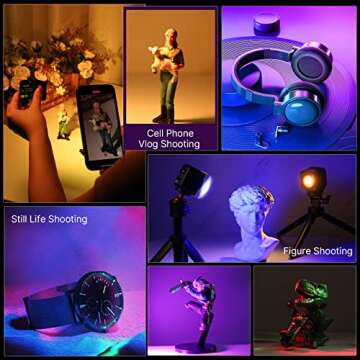 Ulanzi L2 COB RGB LED Video Light, 360° Full Color Portable Led Light for Camera Lighting, Magnetic...