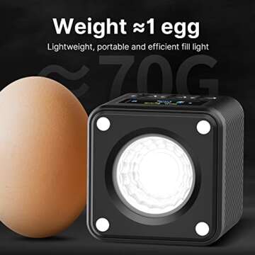 Ulanzi L2 COB RGB LED Video Light, 360° Full Color Portable Led Light for Camera Lighting, Magnetic Super Mini Cute Cube Light for Toy, Stop Motion and Micro Photography