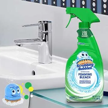Scrubbing Bubbles Foaming Bleach Bathroom and Shower Cleaner Disinfectant Spray, Helps Erase Mold & Mildew, 32oz