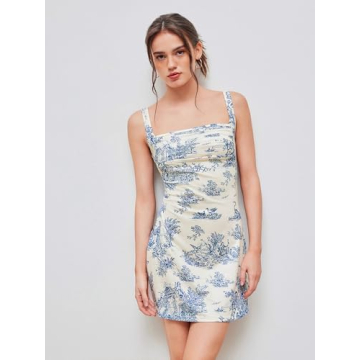 CIDER Toile de Jouy Ruched Mini Dress - Stylish & Versatile