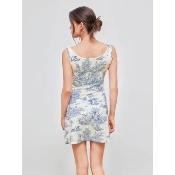 CIDER Toile de Jouy Ruched Mini Dress - Stylish & Versatile