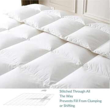 BPC King Size Feather Comforter, Filled with Feather and Down Fiber, 106x90 Inches All Season Duvet Insert Luxurious Fluffy Hotel Bedding Comforters with 100% Cotton Cover and 4 Corner Loops