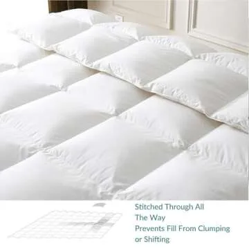 BPC King Size Feather Comforter, Filled with Feather and Down Fiber, 106x90 Inches All Season Duvet Insert Luxurious Fluffy Hotel Bedding Comforters with 100% Cotton Cover and 4 Corner Loops
