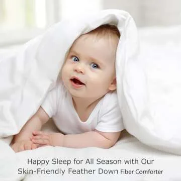 BPC King Size Feather Comforter, Filled with Feather and Down Fiber, 106x90 Inches All Season Duvet Insert Luxurious Fluffy Hotel Bedding Comforters with 100% Cotton Cover and 4 Corner Loops