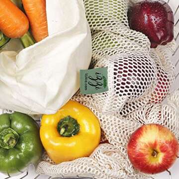 Eco-Friendly iZZi Reusable Produce Bags Set for Groceries