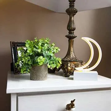 CASALUXE Artificial Potted Plants, Set of 3 Fake Eucalyptus, Boxwood and Rosemary, 2-Toned Plastic Faux Greenery, Mini Houseplants in Cement-Colored Paper Pulp Pots – Modern Farmhouse Decor, 7x8 inch