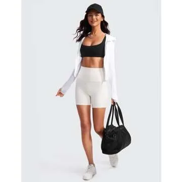 CRZ YOGA Butterluxe Spaghetti Strap Sports Bras for Women - Square Neck Yoga Wireless Low Coverage Padded Cami Crop Top