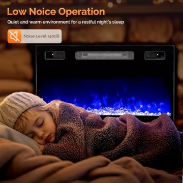 ROVSUN 30'' Electric Fireplace with Remote & 12 Flame Colors