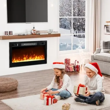 ROVSUN 30'' Electric Fireplace with Remote & 12 Flame Colors