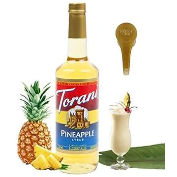 Pineapple Syrup for Coffee 25.4 Ounces for Pineapple Flavored Coffee Torani Syrup with Fresh Finest Pump Dispenser
