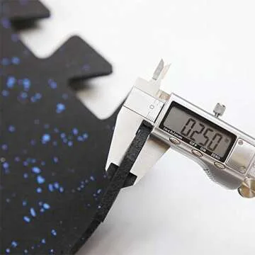 RevTime DIY Interlocking Rubber Exercise Floor 20"x20"x1/4" Puzzle Gym Mats for Garage Gym, Treadmill Mats, Fitness Floor (Pack of 6 Tiles with 10 Edge)